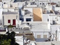 Aerial view of white washed houses