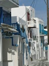 Aerial view of white washed houses