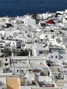 Aerial view of white washed houses