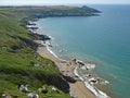Aerial view of Whitsand Bay, Cornwall Royalty Free Stock Photo