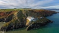 Aerial view. Wicklow Head lighthouse. county Wicklow. Ireland Royalty Free Stock Photo