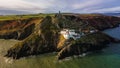 Aerial view. Wicklow Head lighthouse. county Wicklow. Ireland Royalty Free Stock Photo