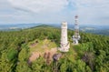 Aerial view of Wielka Sowa mountain peak in Poland