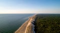 Aerial view of the wild Atlantic coast in La Tremblade