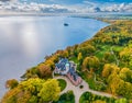 Aerial view of Wiligrad palace near Schwerin (Germany) Royalty Free Stock Photo