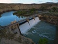 Aerial view of Willwood water Dam in Northeastern, Wyoming Royalty Free Stock Photo