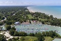 Wilmette Harbor and Lake Michigan Shoreline Royalty Free Stock Photo