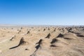 Aerial view of wind erosion physiognomy landscape in qinghai Royalty Free Stock Photo