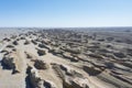 Aerial view of wind erosion terrain landscape in qinghai