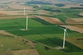 Aerial view of a wind farm Royalty Free Stock Photo