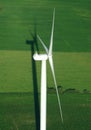 Aerial view of wind turbine Royalty Free Stock Photo