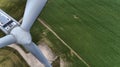 Aerial view about a wind turbine near Kisigmand, Hungary Royalty Free Stock Photo