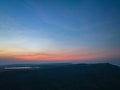 aerial view wind turbine viewpoint at Lamtakong dam,Nakhonratchasima, Thailand.