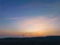 aerial view wind turbine viewpoint at Lamtakong dam,Nakhonratchasima,