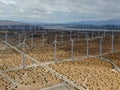 Aerial view of wind turbines spreading over the desert in Palm Springs wind farm Royalty Free Stock Photo