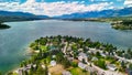 Aerial view of Windermere Lake, BC - Canada Royalty Free Stock Photo