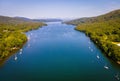 Aerial view of Windermere in Lake District, a region and national park in Cumbria in northwest England Royalty Free Stock Photo