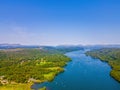Aerial view of Windermere in Lake District, a region and national park in Cumbria in northwest England Royalty Free Stock Photo