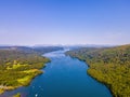 Aerial view of Windermere in Lake District, a region and national park in Cumbria in northwest England Royalty Free Stock Photo