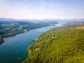 Aerial view of Windermere in Lake District, a region and national park in Cumbria in northwest England Royalty Free Stock Photo