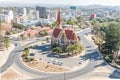 Aerial view of Windhoek with the Christuskirche in front Royalty Free Stock Photo