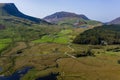 Aerial view of a winding road through beautiful mountainous scenery Rhyd Ddu, Snowdonia, Wales Royalty Free Stock Photo