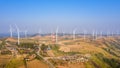 Aerial view windmill farm electric khao kho Phetchabun