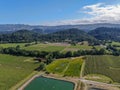 Aerial view of wine vineyard in Napa Valley Royalty Free Stock Photo