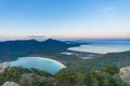 Aerial view on Wineglass bay and Freicynet national park Royalty Free Stock Photo