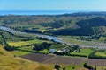 Aerial view of a winery from Te Mata peak in Hastings, Hawkes Bay, New Zealand