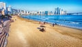 Aerial View of Winter Gwangalli Beach , Busan, South Kroea, Asia