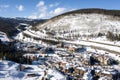 Aerial view winter recreation and sports in Copper Mountain in Colorado Royalty Free Stock Photo