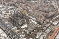 aerial view of the winter wroclaw city