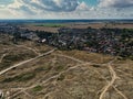 Aerial view of Winterton on sea in Norfolk Royalty Free Stock Photo