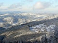 Letecký pohľad na zimný les