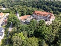 Aerial view of Wolkenburg Castle in Saxony Royalty Free Stock Photo