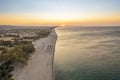 Aerial view of wonderful sea and beach sunrise