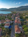 Aerial view of the wonderful seaside village of Kardamyli, Greece located in the Messenian Mani area. It\'s one of the most Royalty Free Stock Photo