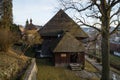 Aerial view of Wooden articular Church of St. Michael from the 17th century in Istebne, Slovakia Royalty Free Stock Photo