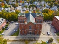 Aerial view of Worcester city in fall, MA, USA Royalty Free Stock Photo