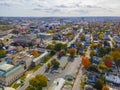 Aerial view of Worcester city in fall, MA, USA Royalty Free Stock Photo