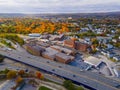 Aerial view of Worcester city in fall, MA, USA Royalty Free Stock Photo