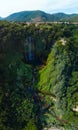 Aerial view. Work before water discharge, small flow. The Cascata delle Marmore largest man-made waterfall. Terni Umbria Italy.