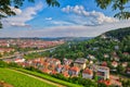 Aerial view of Wuerzburg cityscape from Marienberg Fortress Royalty Free Stock Photo