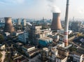 Aerial view of Wuhan Qingshan Thermal Power Station, China Royalty Free Stock Photo