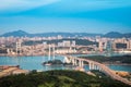 Aerial view of xiamen at dusk Royalty Free Stock Photo