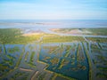 Aerial view of Xuan Thuy National Park, Namdinh, Vietnam.