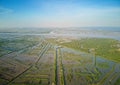 Aerial view of Xuan Thuy National Park, Namdinh, Vietnam. Royalty Free Stock Photo