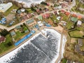 Aerial view of Yacht Club Arcus in Rajgrod Royalty Free Stock Photo