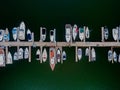 Aerial view of yacht club and marina. Colorful boats and yachts.